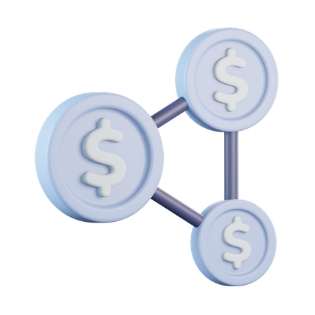 Coin network  3D Icon