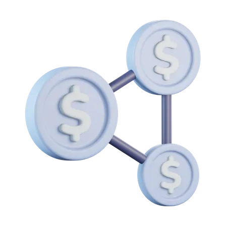 Coin network  3D Icon