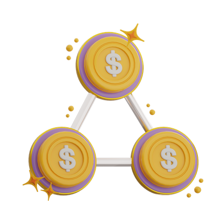 Coin Network  3D Icon