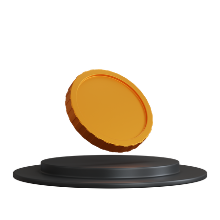 Coin On The Podium  3D Icon