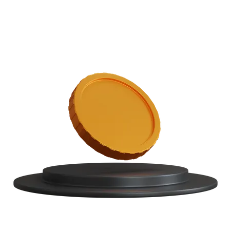 Coin On The Podium  3D Icon