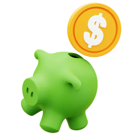 Coin Piggy Bank  3D Icon