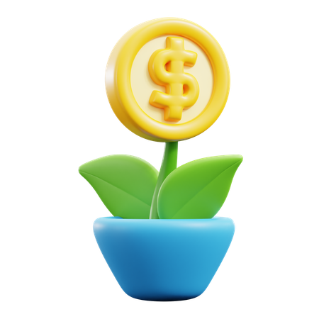 Coin Plant  3D Icon
