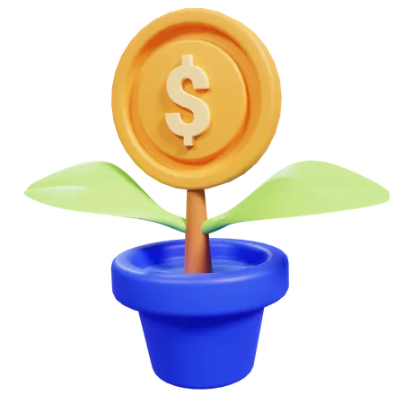 Coin Plant  3D Icon