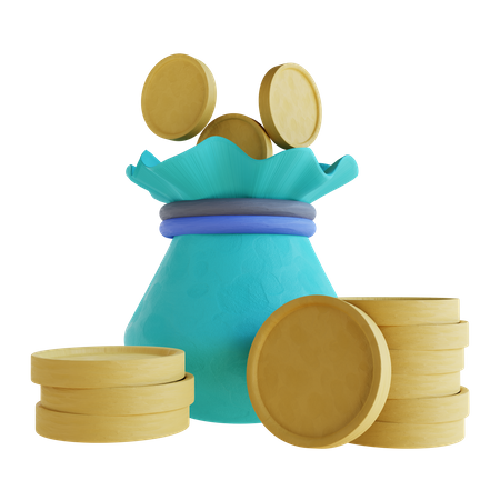 Coin Pouch 3D Illustration