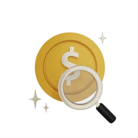 Coin Searching  3D Icon