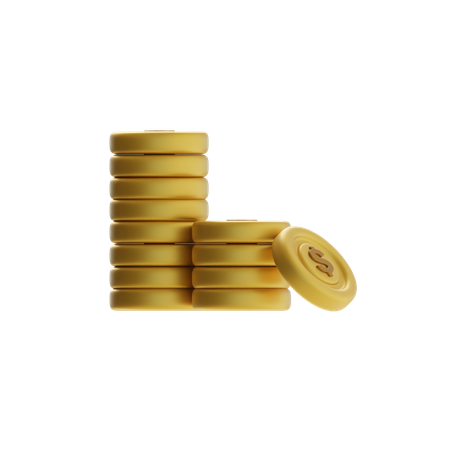 Coin Stack  3D Icon
