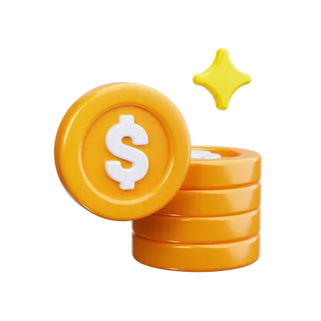 Coin Stack  3D Icon