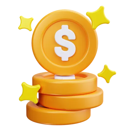 Coin Stack  3D Icon