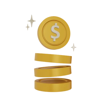 Coin Stack  3D Icon