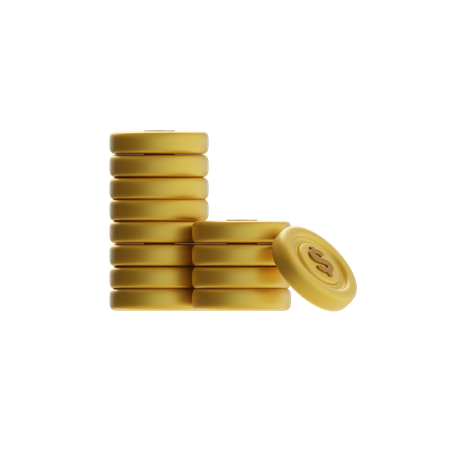 Coin Stack  3D Icon
