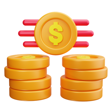 Coin Stack  3D Icon