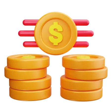 Coin Stack  3D Icon