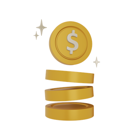 Coin Stack  3D Icon