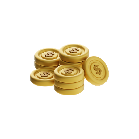 Coin Stack  3D Icon