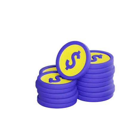 Coin stack  3D Illustration