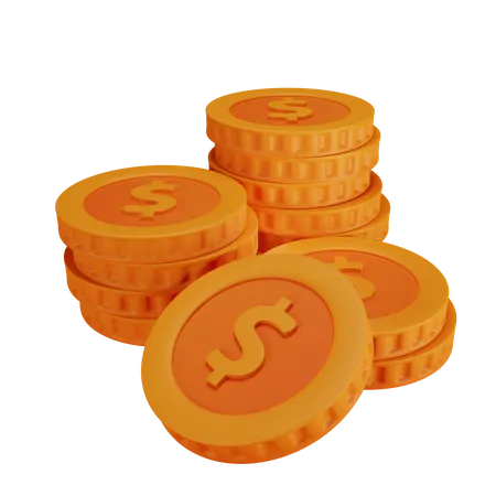 Gold Coin Stacks Money Currency Finance 3 D Illustration 3D Icon