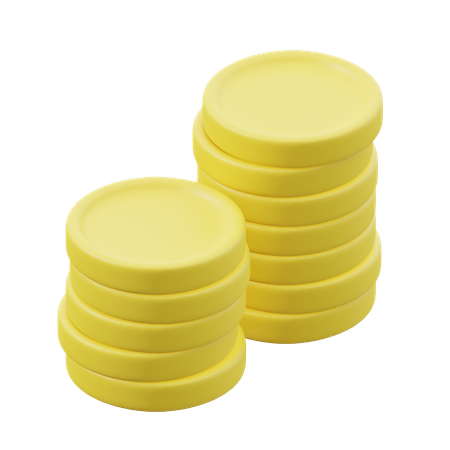 Coin Stacked  3D Icon
