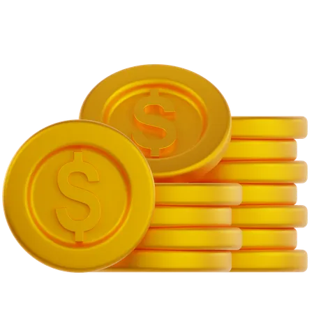 Coin Stocked  3D Icon