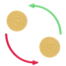 3d coin swap illustration