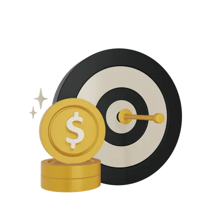 Coin Target  3D Icon