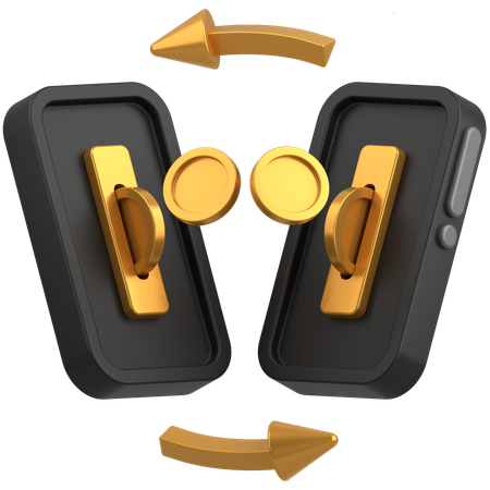 Coin to coin mobile  3D Icon