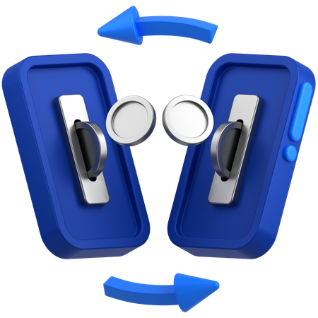 Coin to coin mobile  3D Icon