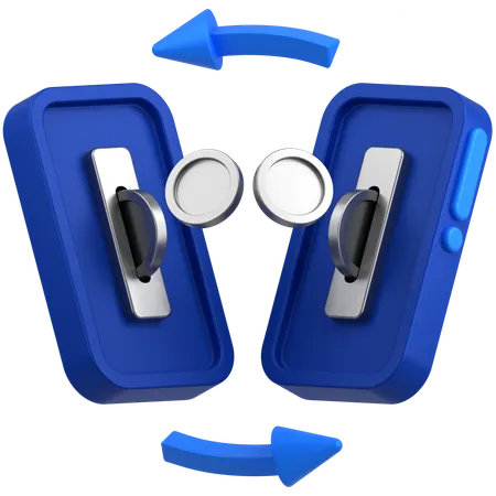 Coin to coin mobile  3D Icon
