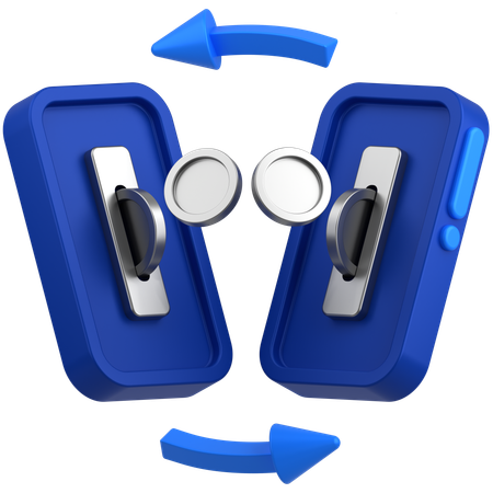 Coin to coin mobile  3D Icon
