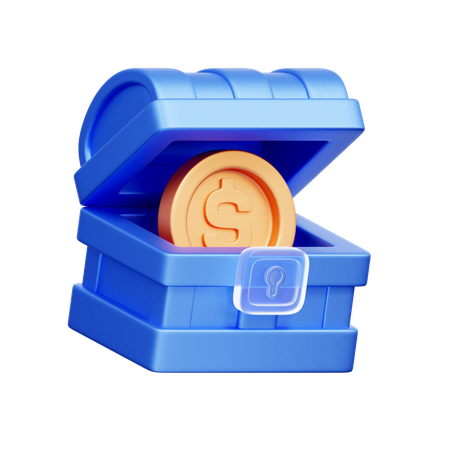 Coin Treasure Chest  3D Icon