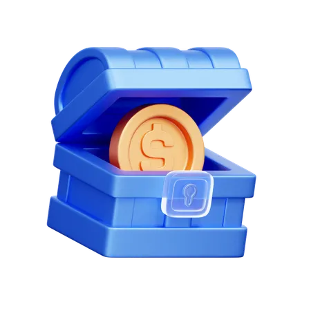 Coin Treasure Chest  3D Icon