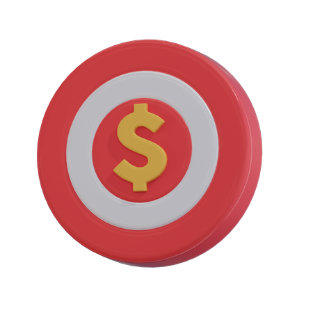 Coin With Dollar Sign  3D Icon