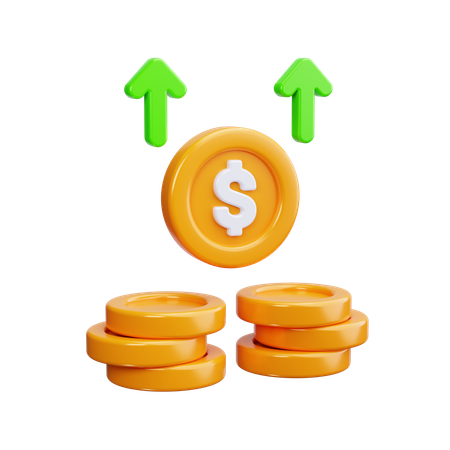 Coin With Up Arrow  3D Icon