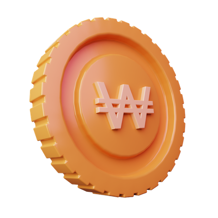 Coin Won  3D Icon