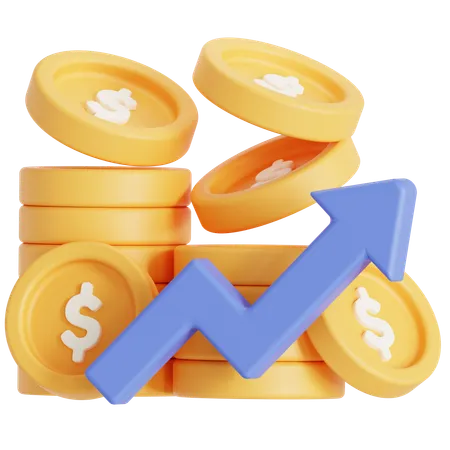 Coins Value Upwards 3D Icon