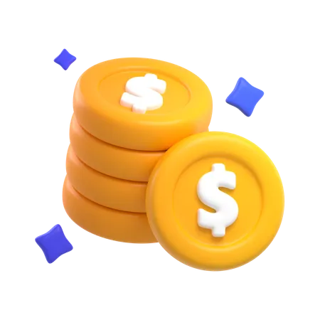 Coins  3D Icon