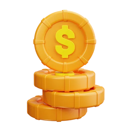 Coins  3D Icon