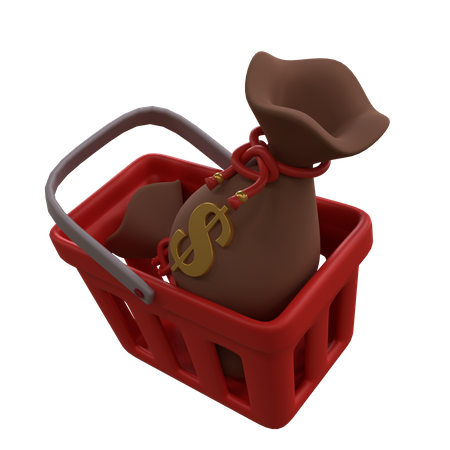 Coins Basket  3D Icon