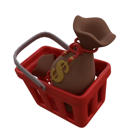 Coins Basket  3D Icon