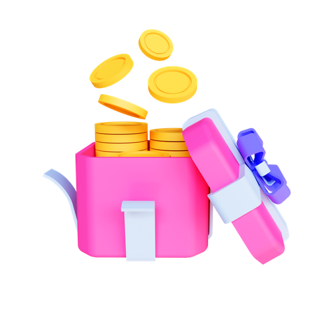 Coins Box 3D Icon