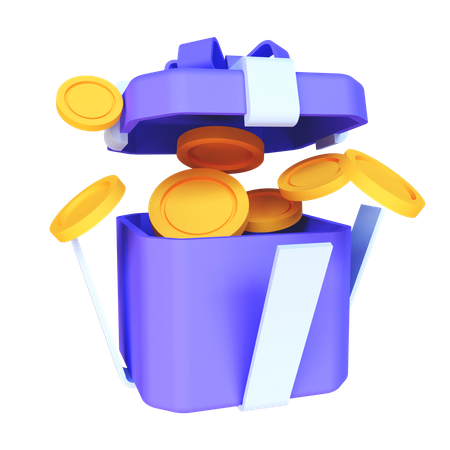 Coins Box  3D Illustration