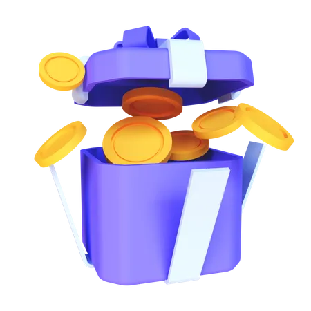 Coins Box  3D Illustration