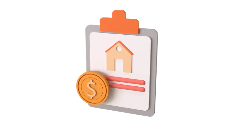 Coins Clipboard  3D Icon