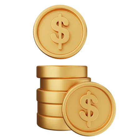 Coins Dollar  3D Icon