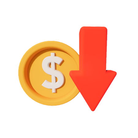 Coins Down  3D Icon