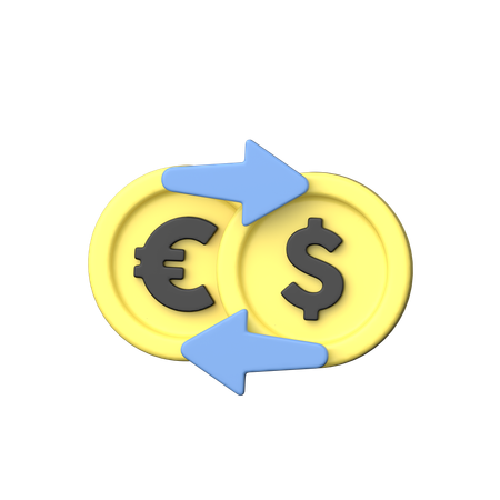 Coins Exchange  3D Icon