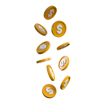 Coins Falling  3D Icon