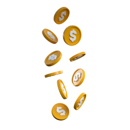 Coins Falling  3D Icon