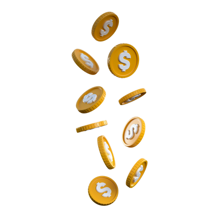 Coins Falling 3D Icon