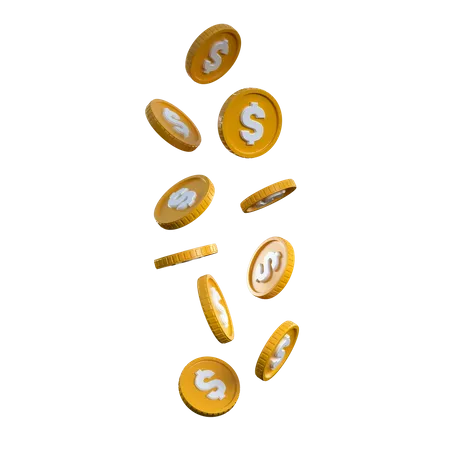 Coins Falling 3D Icon